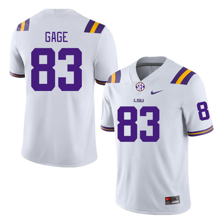 LSU Tigers #83 Russell Gage College Football Jerseys Stitched Sale-White